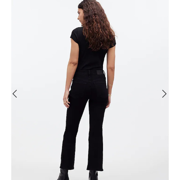 Madewell Jeans Womens 33 Tall Black Kick Out Crop‎ Cali Demi Flare NM810 - Picture 3 of 13